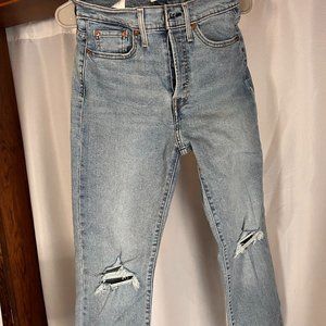Levis Distressed Wedgie Straight Jeans